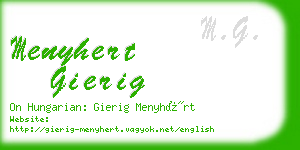 menyhert gierig business card